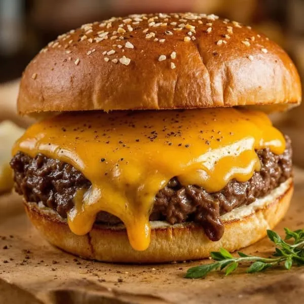 Hamburguesa Solo Queso C/Papas Fritas