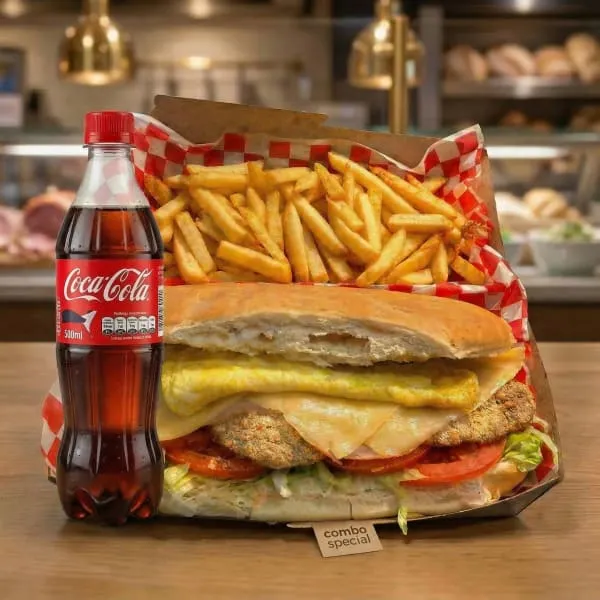 Milanesa completa C/Papas fritas y bebida
